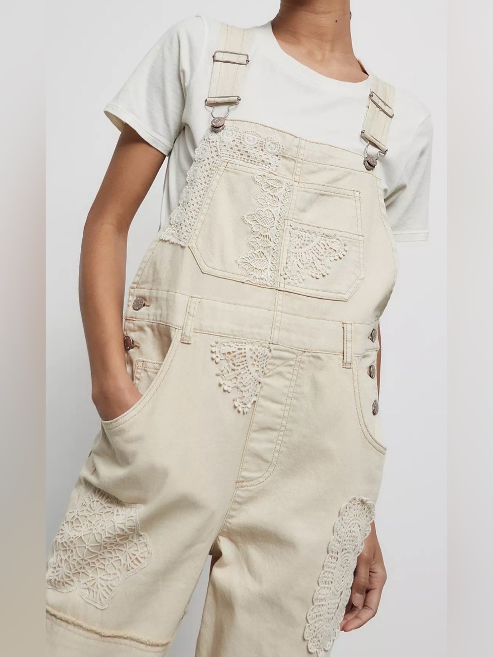 Urban Outfitters UO Ezra Crochet Patchwork Overall Size S-p - Picture 4 of 17